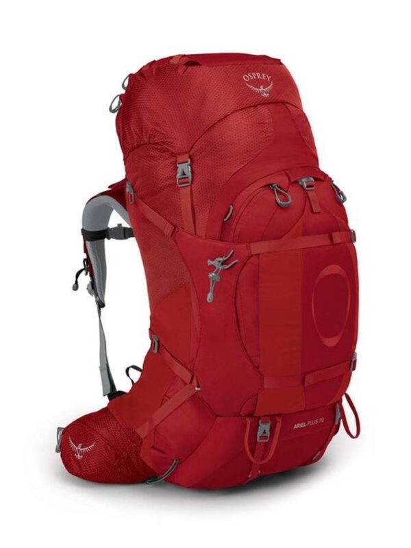 Osprey Ariel Plus 70L Womens Hiking Backpack - Carnelian Red - XS/S
