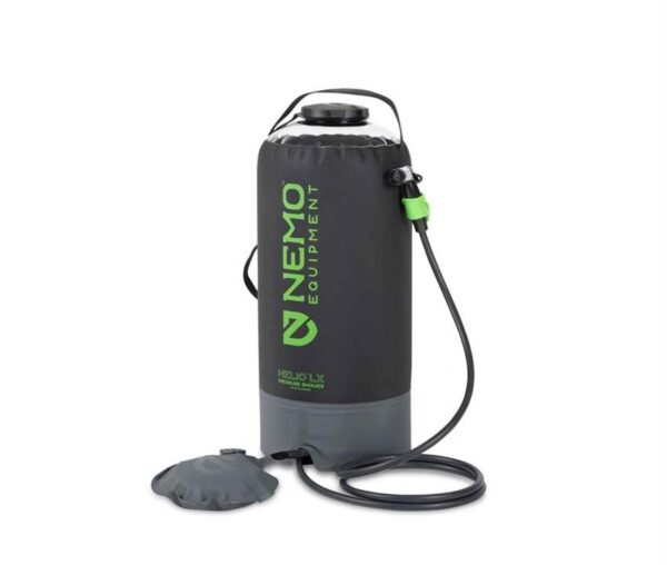 Nemo Helio LX Portable Camping Pressure Shower - Black/Apple Green