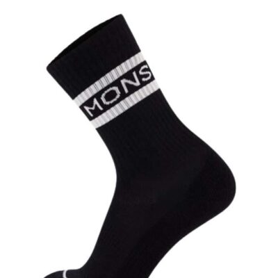 Mons Royale Signature Crew Merino Unisex Socks - Black / White - M
