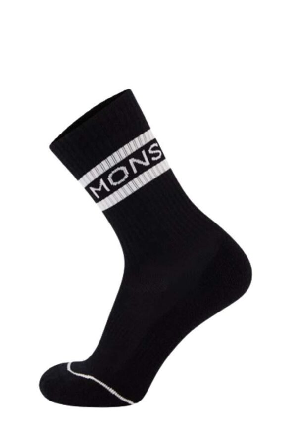 Mons Royale Signature Crew Merino Unisex Socks - Black / White - M