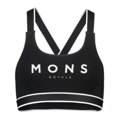 Mons Royale Stella X-Back Womens Bra - Logo Black - XS
