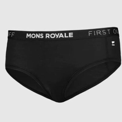 Mons Royale Sylvia Boyleg Womens Brief - Logo Black - L