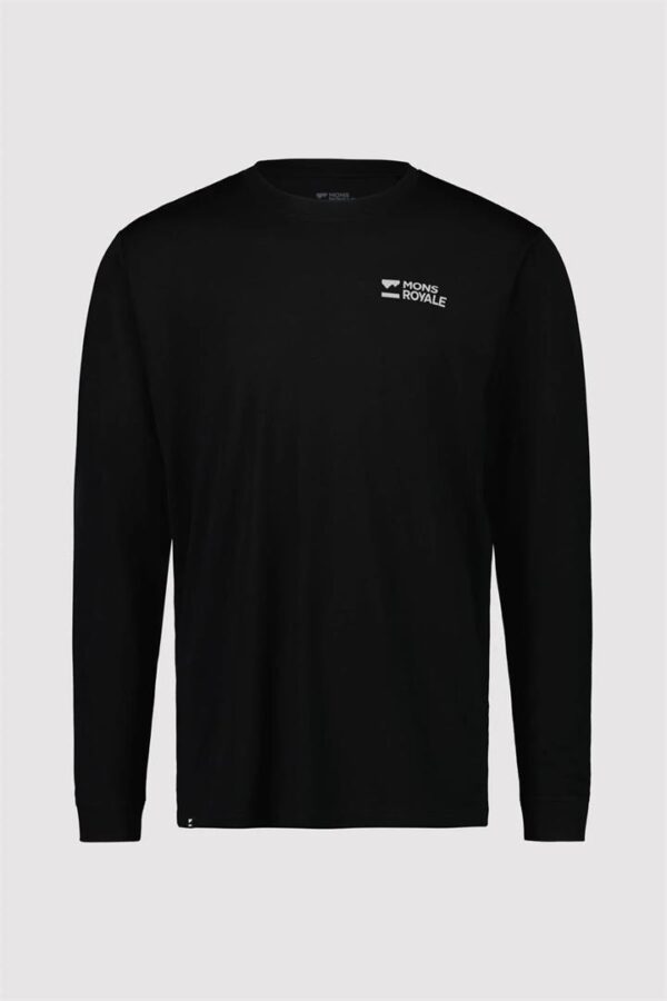 Mons Royale Icon Merino Air-Con LS Mens T-Shirt- ALU Black - XL