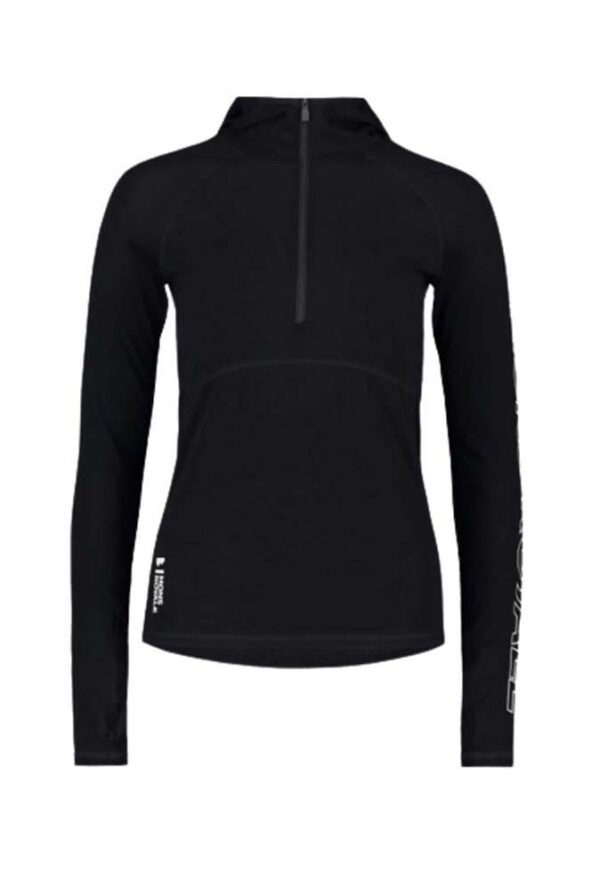 Mons Royale Bella Tech Merino Baselayer Womens Hoodie - Black - L