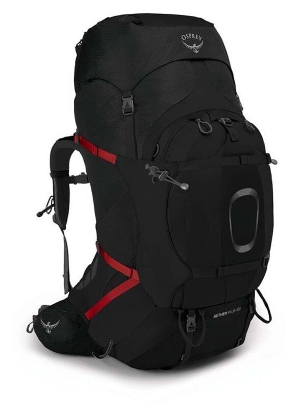 Osprey Aether Plus 100L Mens Hiking Backpack - Black - L/XL