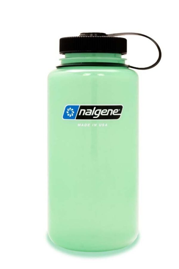 Nalgene Sustain Wide Mouth Water Bottle - 1000ml - Glow Green/Black