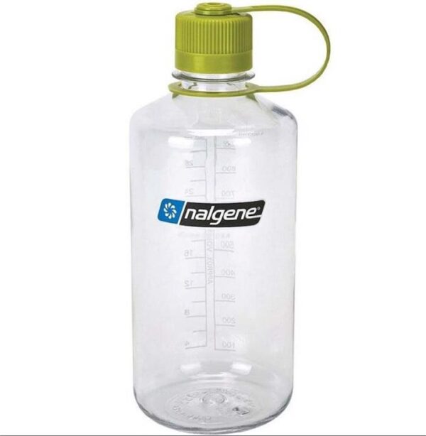 Nalgene Sustain Narrow Mouth Water Bottle - 1000ml - Clear with Green