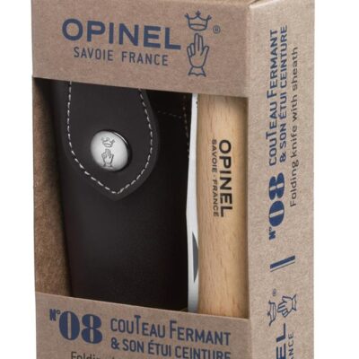 Opinel No. 8 Stainless Steel Knife with Alpine Sport Sheath - 8.5cm