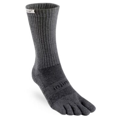 Injinji Trail Midweight Crew Performance Toe Sock - Granite - S
