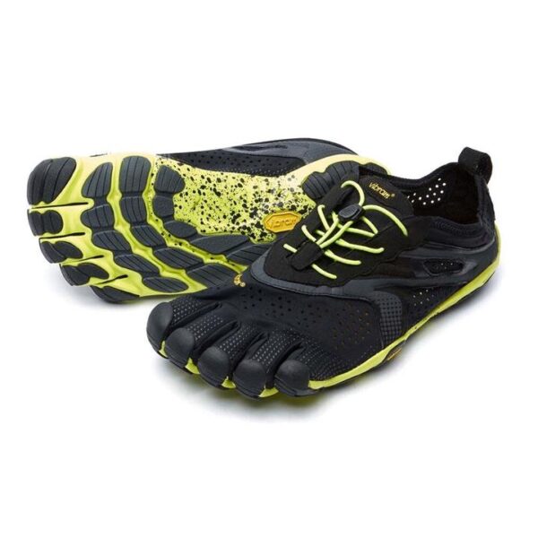 Vibram Fivefingers V-Run Mens Minimalist Running Shoes - Black/Yellow - 44