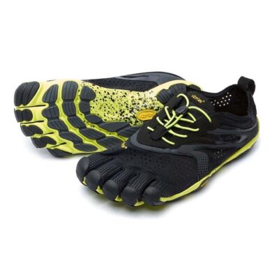 Vibram Fivefingers V-Run Mens Minimalist Running Shoes - Black/Yellow - 46
