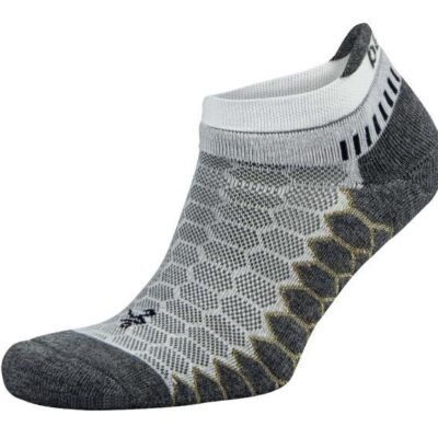 Balega Silver Performance Runner No Show Unisex Running Socks - White/Grey - L