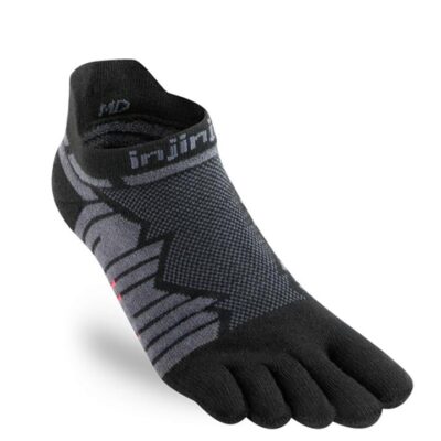 Injinji Ultra Run Unisex No Show Toe Socks - Onyx - Medium