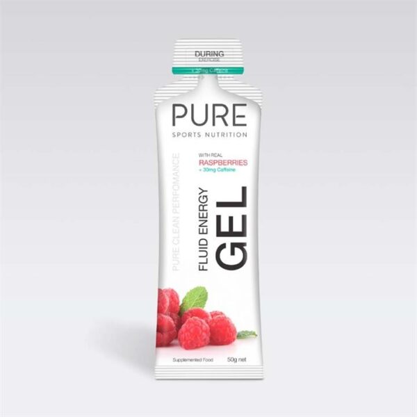 Pure Fluid Energy Gels - Raspberry 30mg Caffeine - 50g