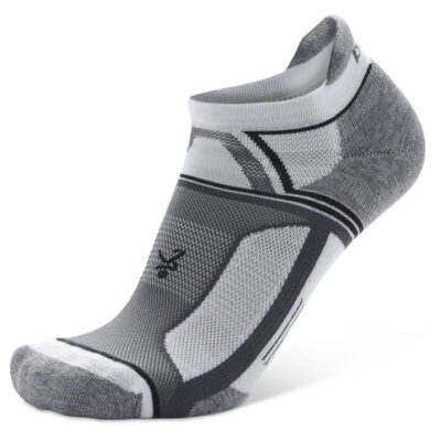 Balega Hidden Contour No Show Unisex Running Socks - White/Grey - L