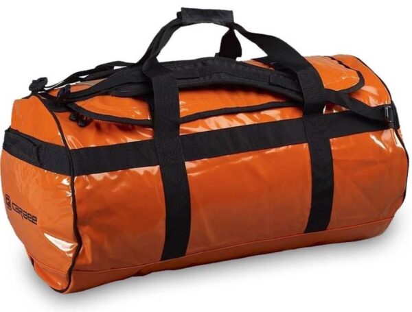 Caribee Kokoda 90L Duffle Bag - Orange/Black Straps