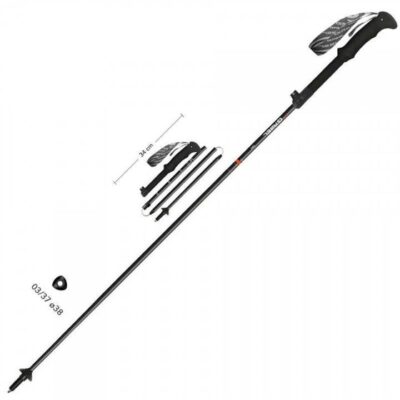 Gabel IBEX CARBON XTS Trekking Poles - Black (carbon)/orange - 100-115cm