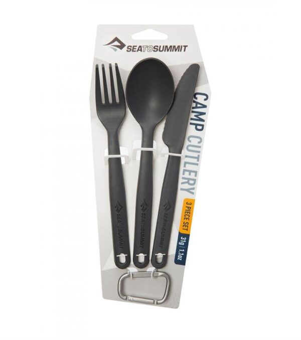 Sea To Summit Camp Cutlery 3 Piece Set - Charcoal