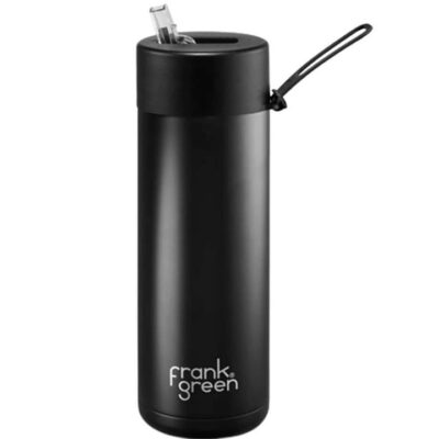 Frank Green Reusable Ceramic Water Bottle - 595ml - Midnight Black