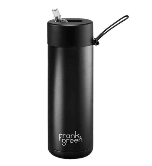 Frank Green Reusable Ceramic Water Bottle - 595ml - Midnight Black