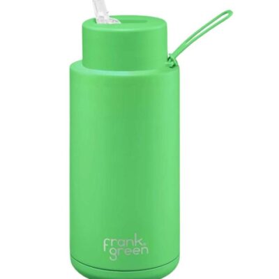 Frank Green Reusable Ceramic Water Bottle - 1000ml - Neon Green