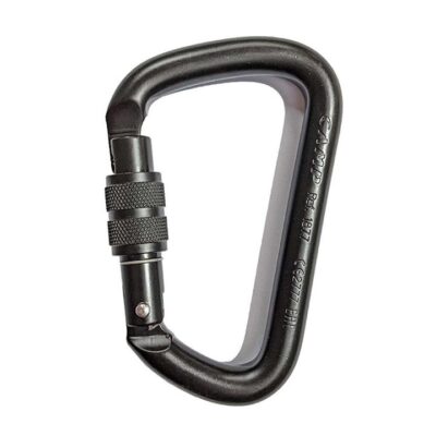 CAMP Steel HMS D Screw Gate Carabiner - Anodised Black