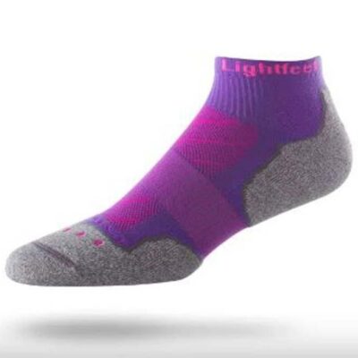 Lightfeet Evolution Mini Crew Unisex Running Socks - Violet Fluro Pink - M
