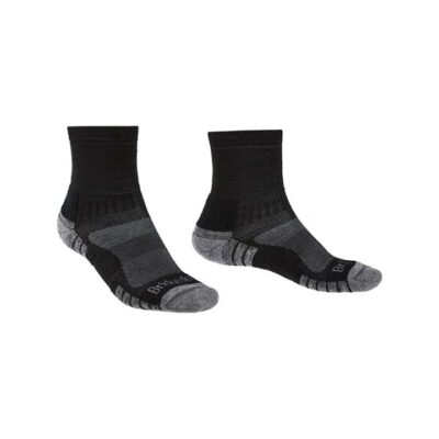 Bridgedale Hike Lightweight Merino Performance 3/4 Crew Mens Hiking Socks - Black/Silver - S