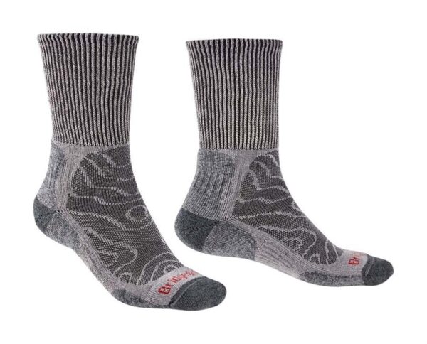 Bridgedale Hike Lightweight Merino Comfort Mens Crew Socks - Grey - M