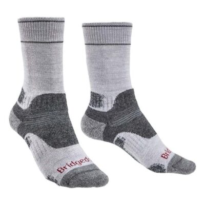 Bridgedale Hike Midweight Merino Performance Women Crew Socks - Silv/Gy - M