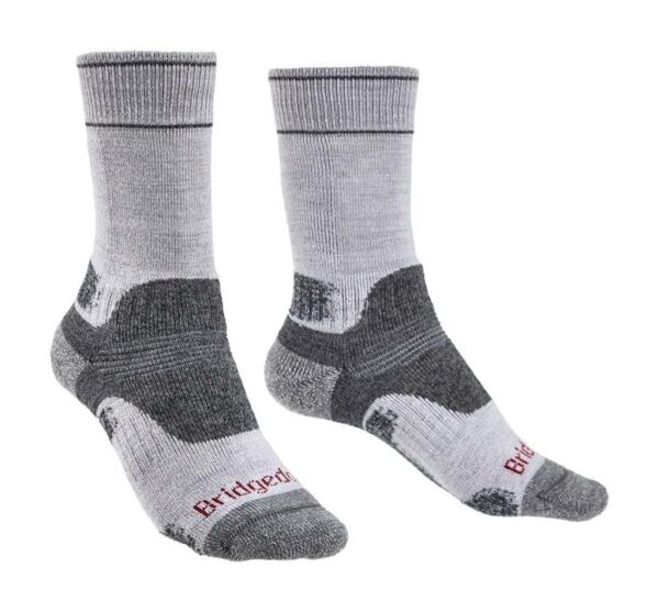 Bridgedale Hike Midweight Merino Performance Women Crew Socks - Silv/Gy - M