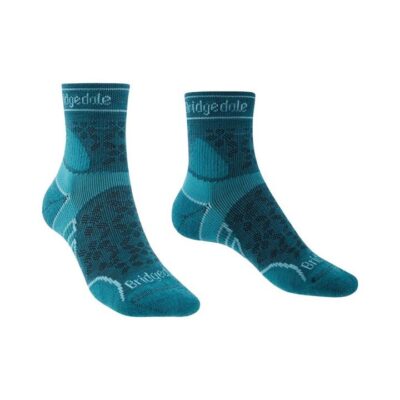 Bridgedale Lightweight T2 Merino Sport 3/4 Crew Womens Running Socks - Teal - M