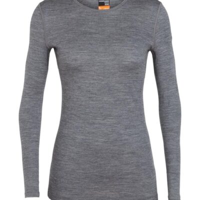 Icebreaker Oasis 200 Womens Long Sleeve Thermal Base Layer Crewe - Gritstone Heather - M