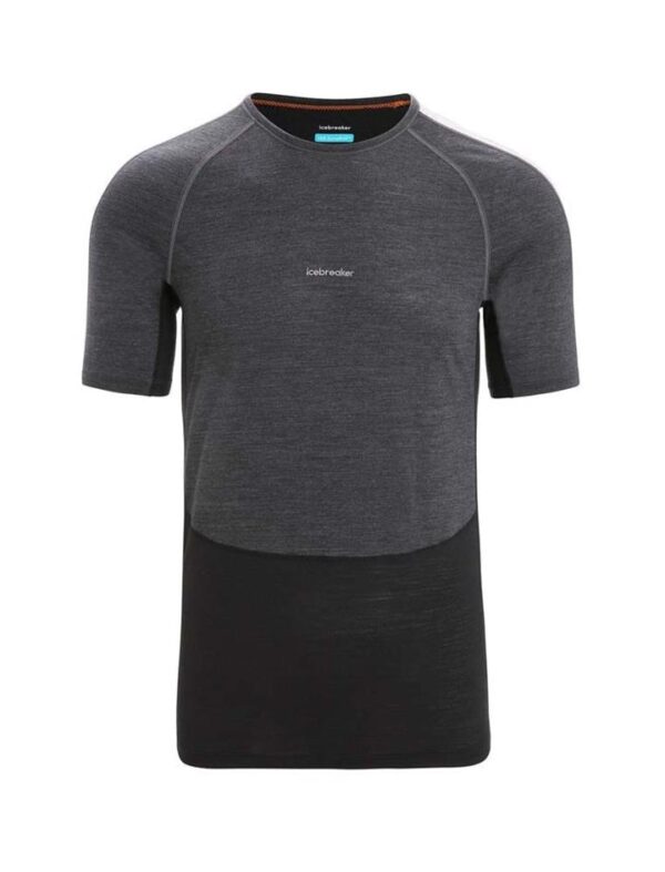 Icebreaker 125 ZoneKnit SS Crewe Mens Thermal Top - Jet Heather/Black - S
