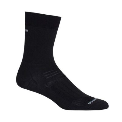 Icebreaker Merino Hike Liner Crew Womens Socks - Black - L