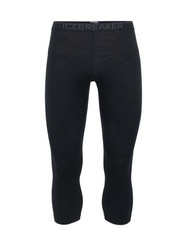 Icebreaker Merino 200 Oasis 3/4 Mens Thermal Leggings - Black - L