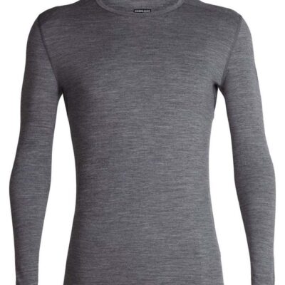 Icebreaker 200 Oasis Mens Long Sleeve Merino Thermal Crewe  - Gritstone Heather - L