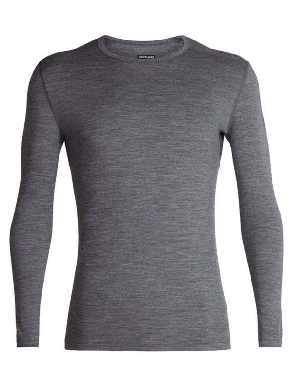 Icebreaker 200 Oasis Mens Long Sleeve Merino Thermal Crewe  - Gritstone Heather - M