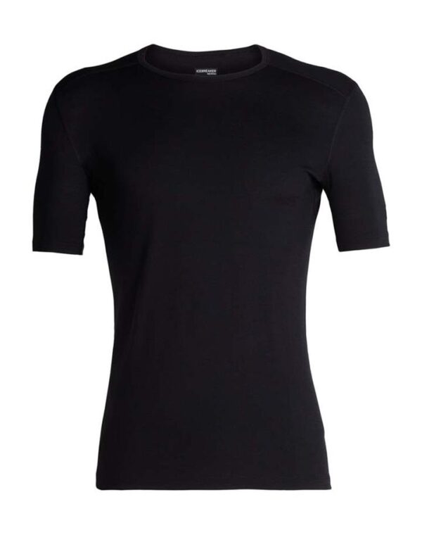 Icebreaker 200 Oasis Mens Short Sleeve Merino Thermal Crewe Top - Black - L