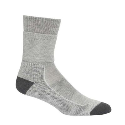 Icebreaker Merino Hike+ Medium Crew Womens Socks - Blizzard Heather- L