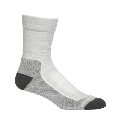 Icebreaker Merino Hike+ Light Crew Womens Socks - Blizzard Heather - M