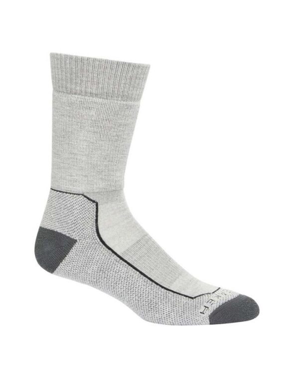 Icebreaker Merino Hike+ Medium Crew Mens Hiking Socks - Blizzard Heather - S