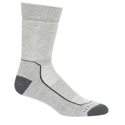 Icebreaker Merino Hike+ Medium Crew Mens Hiking Socks - Blizzard Heather - XL