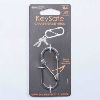Bico KeySafe Oval Bottle Opener #4 Carabiner - Polished