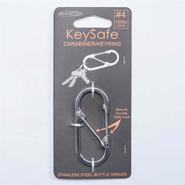 Bico KeySafe Oval Bottle Opener #4 Carabiner - Polished