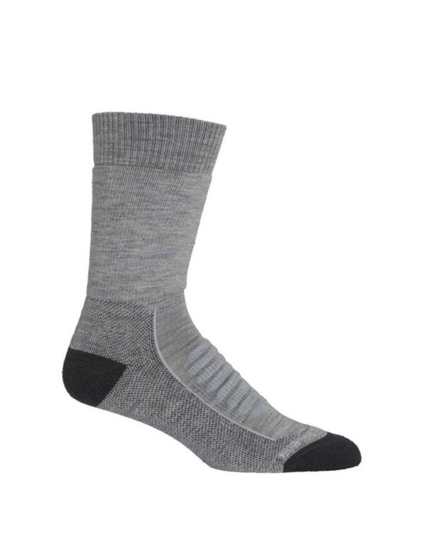 Icebreaker Merino Hike+ Heavy Crew Mens Socks - Blizzard Heather/Snow - S