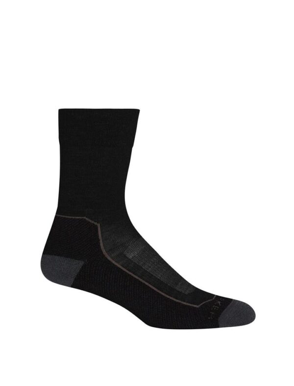 Icebreaker Merino Hike+ Light Crew Womens Socks - Black/Monsoon - L