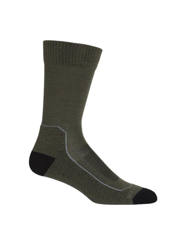 Icebreaker Merino Hike+ Light Crew Mens Socks - Loden/Black - M