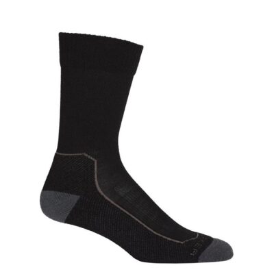 Icebreaker Merino Hike+ Light Crew Mens Socks - Black/Mink - XL