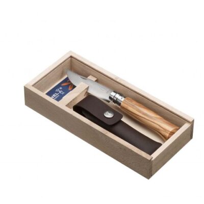 Opinel Traditional No.8 Stainless Steel Olive Knife and Sheath - 8.5cm